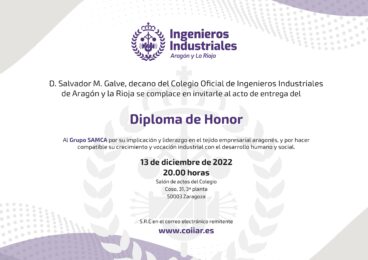 Entrega del Diploma de Honor 2022 a Grupo Samca