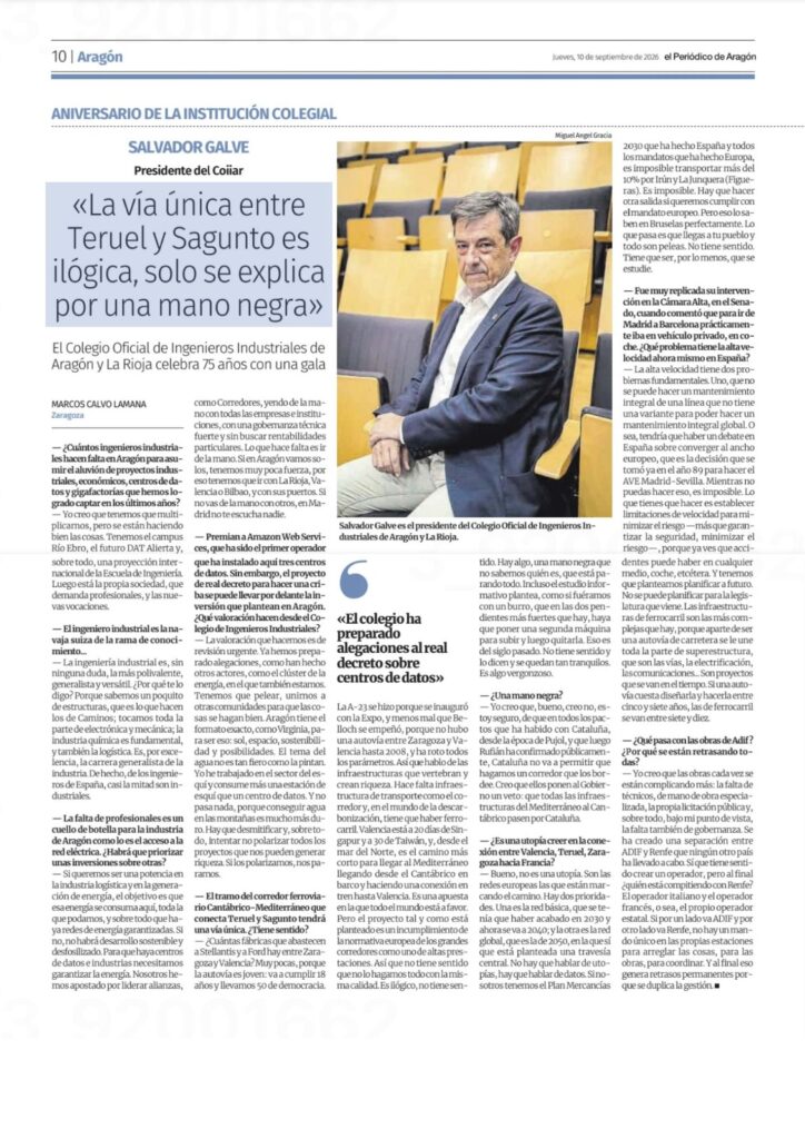 La Noche + IN emociona a los 400 invitados del sector industrial y de la ingeniería 15 COIIAR LINEA SAGUNTO TERUEL EL PERIODICO DE ARAGON 100926
